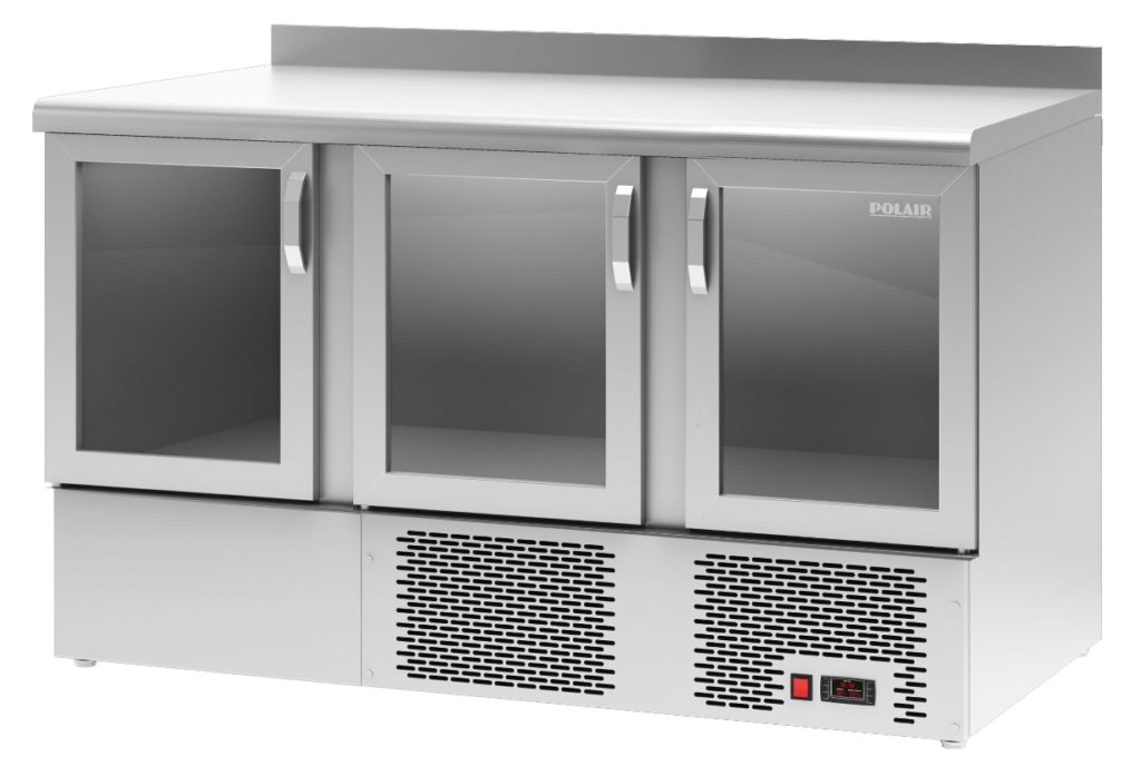 Со стеклянными дверьми стол Polair TDi3-G